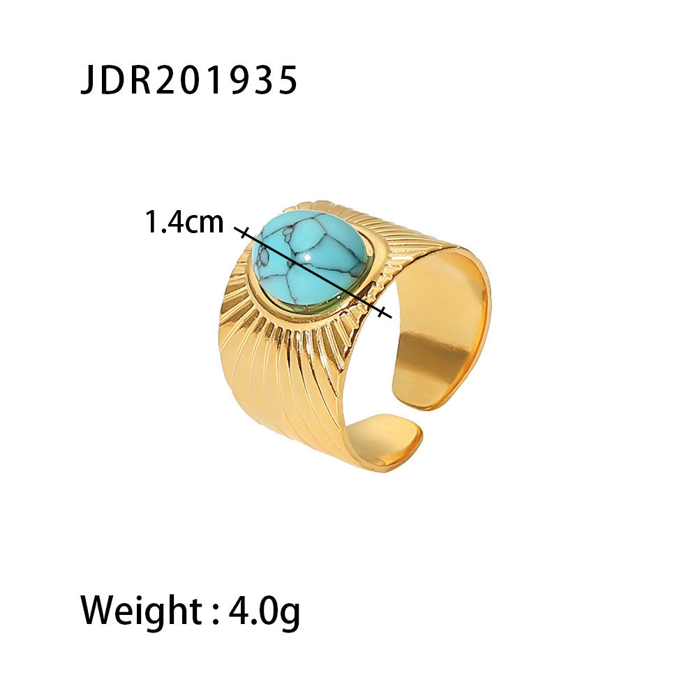 JDR20 Ring Vintage Style Stainless Steel Women's Ring Adjustable Size