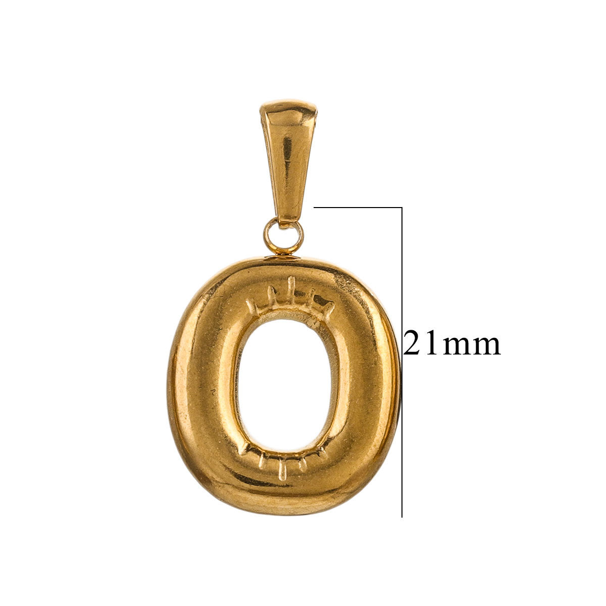 PD12 Puff Letter Pendant with Hook Stainless Steel No Tarnish Waterproof Golden Color Pendant