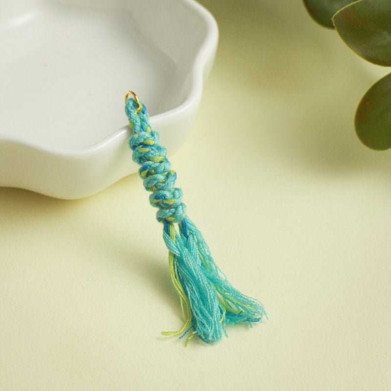 ST15 6cm Tassels Mini Size Small Tassels Open Ring 5mm Cotton String Tassels DIY accessories for Bracelet Jewelry