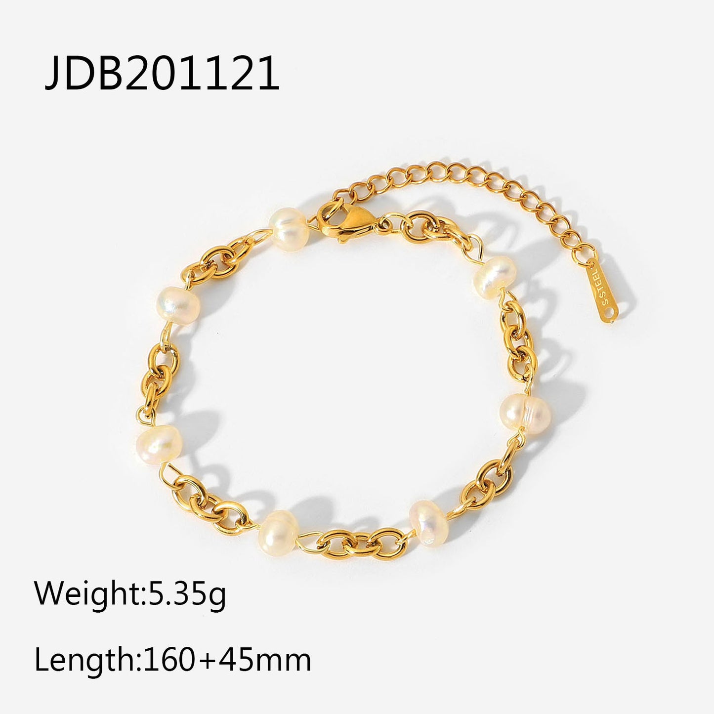 JDB2305013 18K Golden Color Stainless Steel Bracelet With Pearl