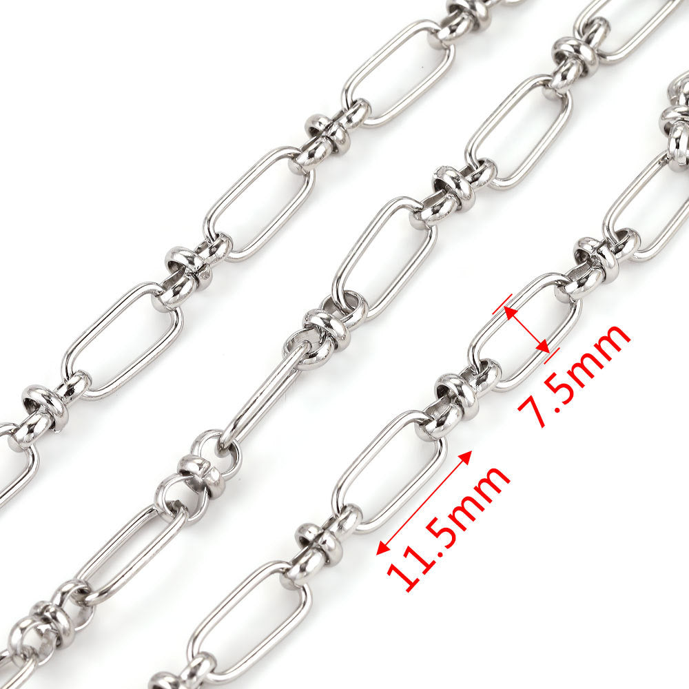 CH09 One Meter White Golden Color Stainless Steel Chain for Necklace DIY 1 meter per bag