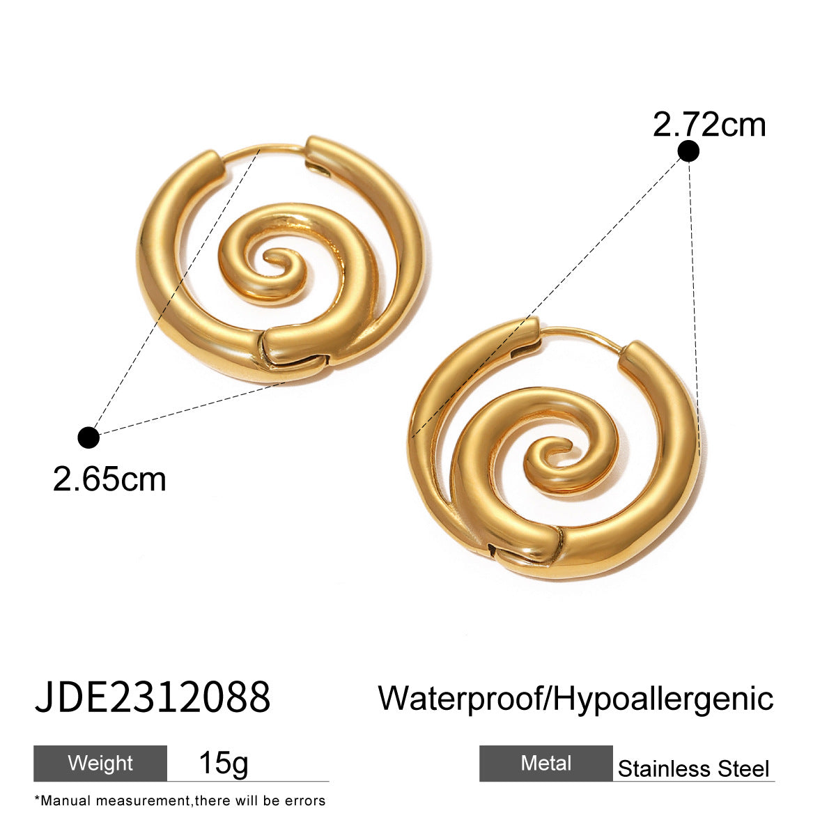 JDEW2311025 Sea snail Design Ring Earrings Necklace Jewelry Set Stainless Steel No Tarnish