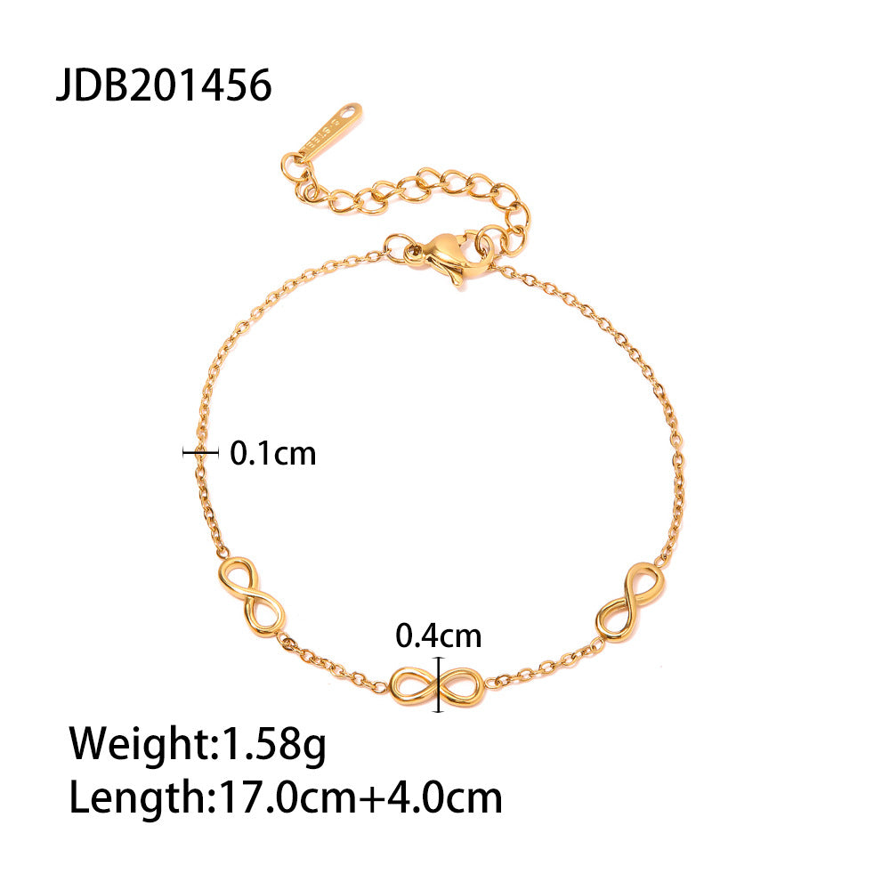 JDB2406002-PS Stainless Steel Bracelet With Zirconia and Pearl