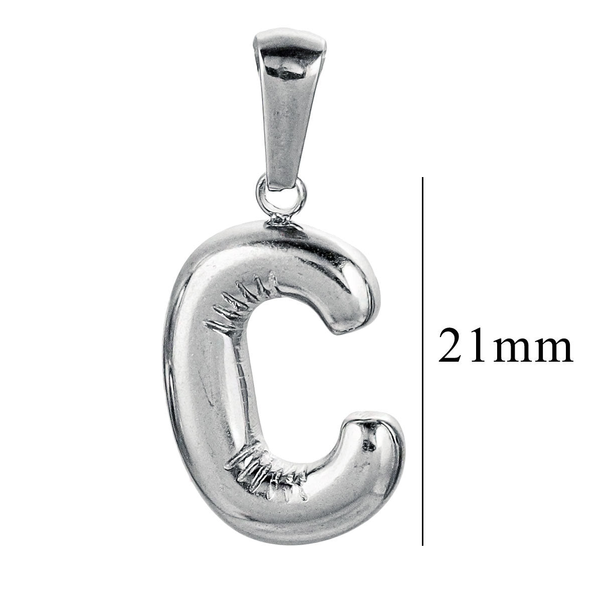 PD12 Puff Letter Pendant with Hook Stainless Steel No Tarnish Waterproof Golden Color Pendant