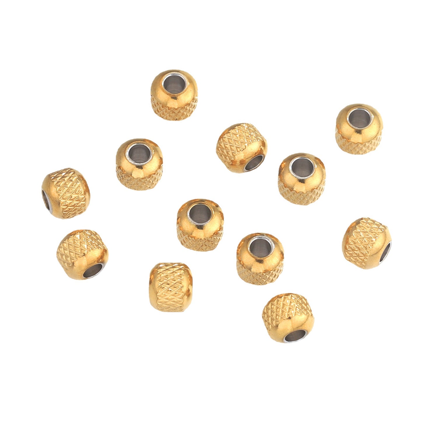 SPC74 Stainless Steel Barrel Shape Spacer Beads Charms Beads for DIY Bracelet Jewelry Accessories