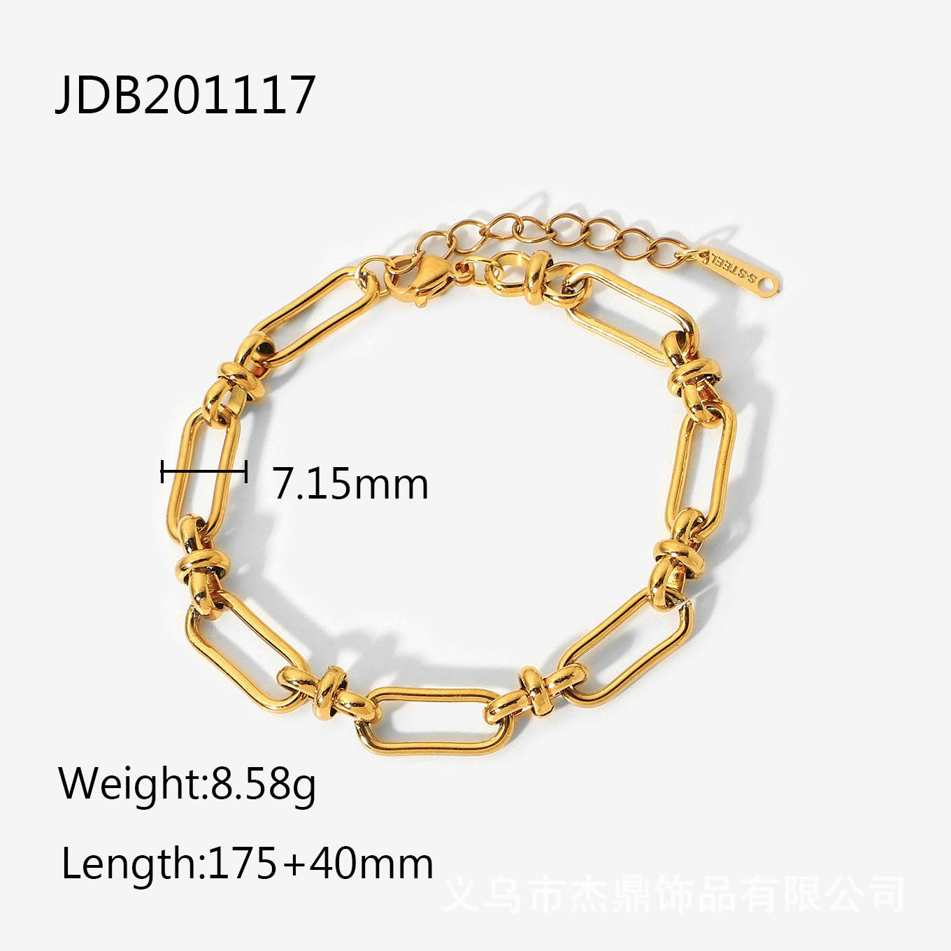 JDB2 Bracelet Stainless Steel Bracelet no Tarnish Waterproof Chain Bracelet for Women