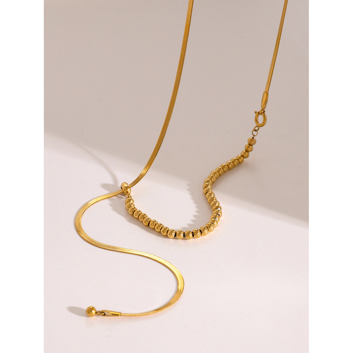 JDN2405010 Stainless Steel Snake Chain Y Shape Necklace for Women