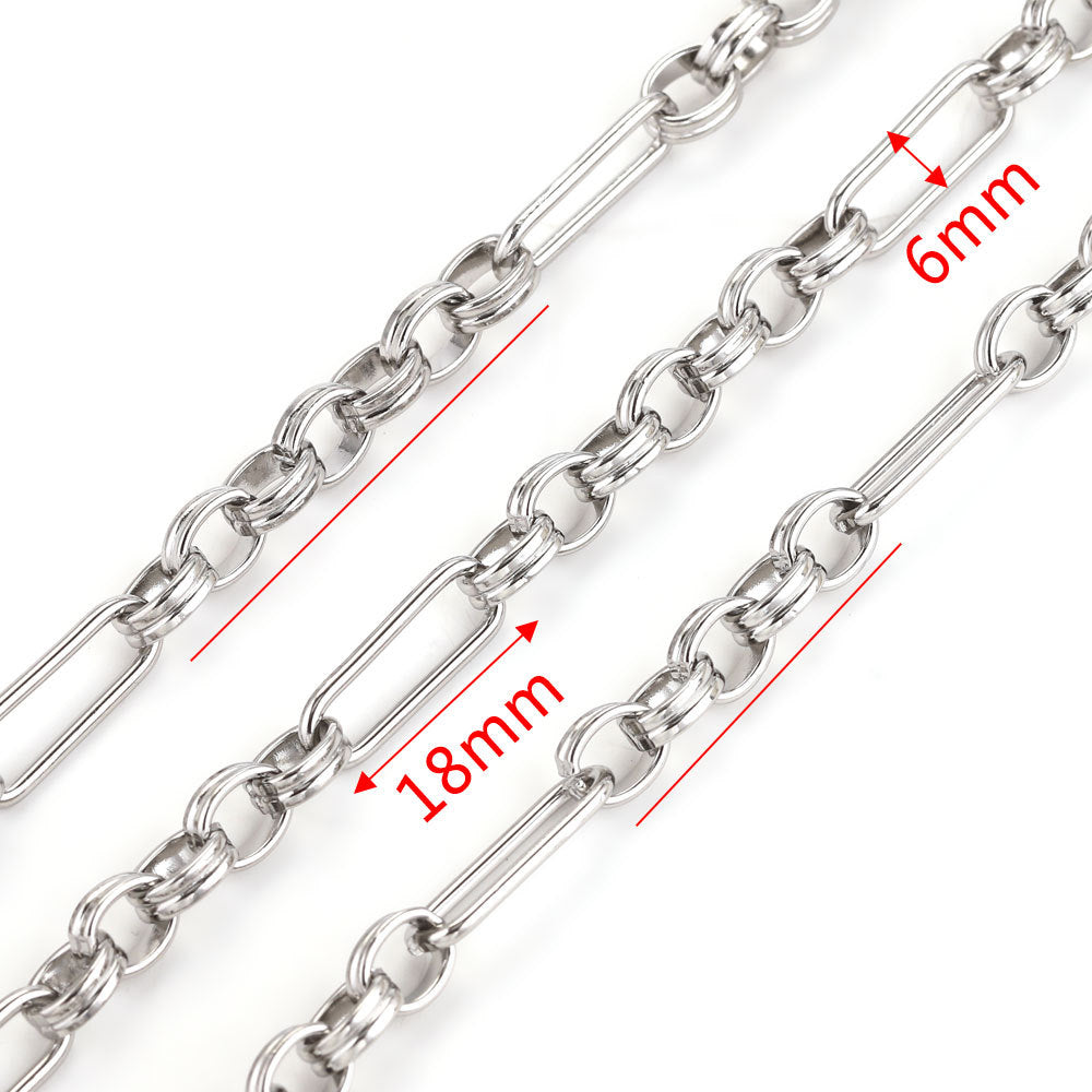 CH09 One Meter White Golden Color Stainless Steel Chain for Necklace DIY 1 meter per bag