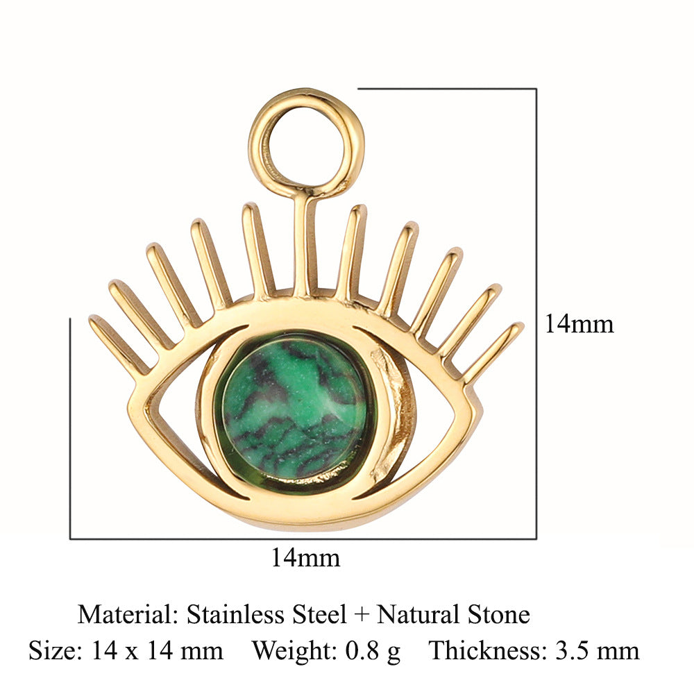 PD04 Evil Eyes Stainless Steel Pendants for DIY Charms Bracelets Necklace