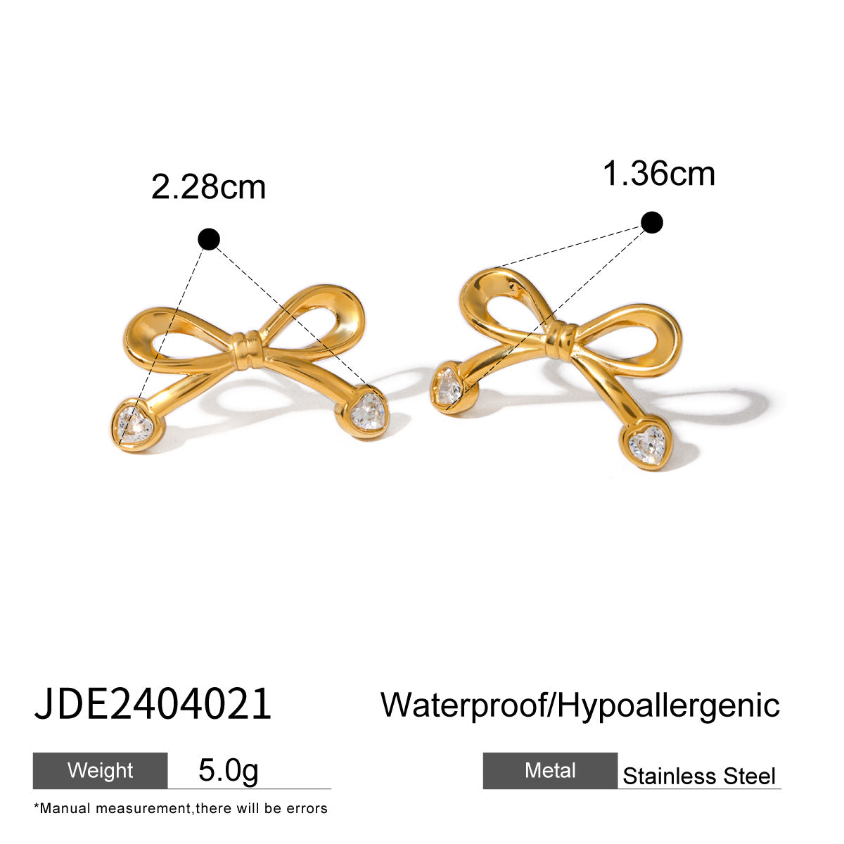 JDE2404021 Stainless Steel Bow Tie Design Ring Earring Necklace set Jewerly set for Women