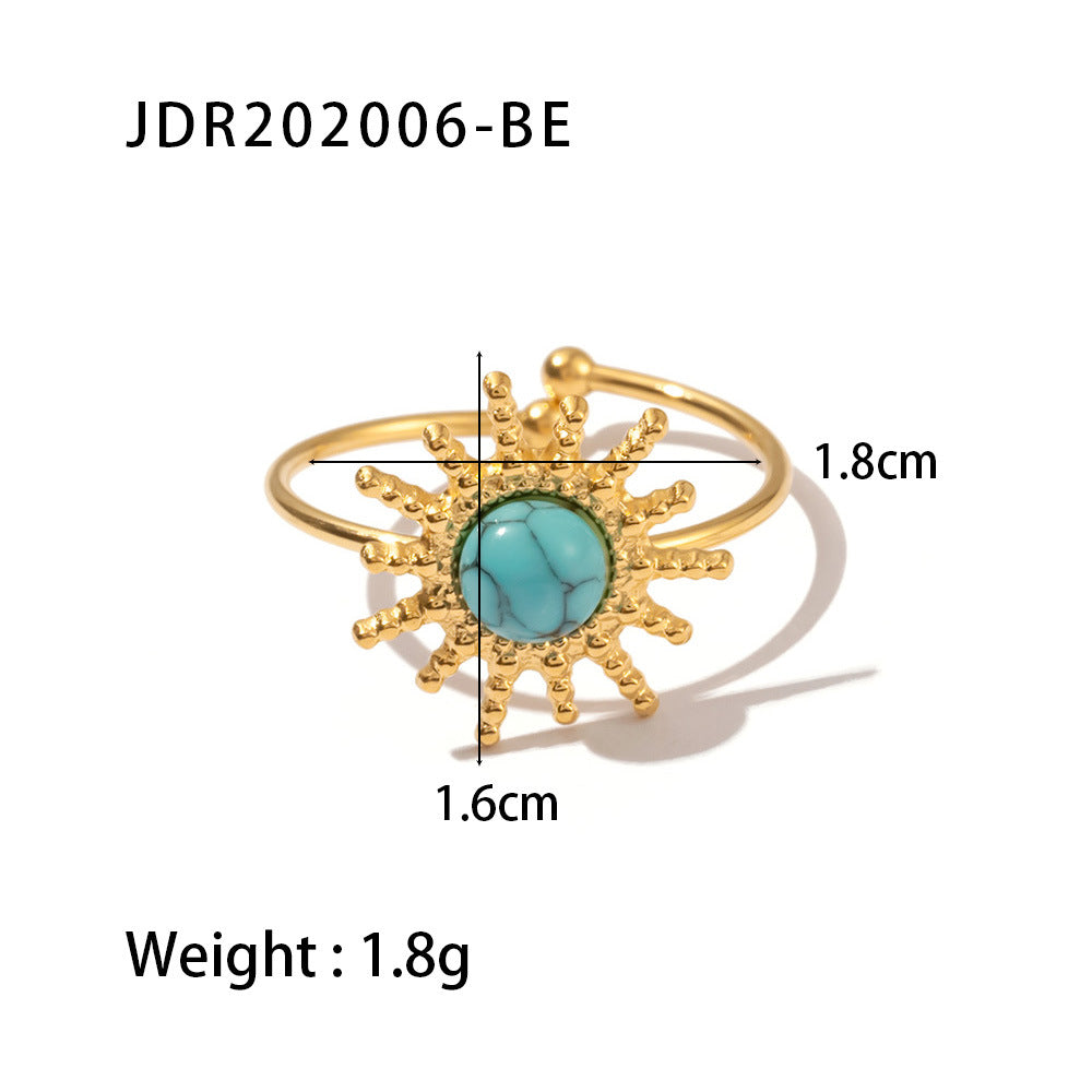 JDR20 Ring Vintage Style Stainless Steel Women's Ring Adjustable Size