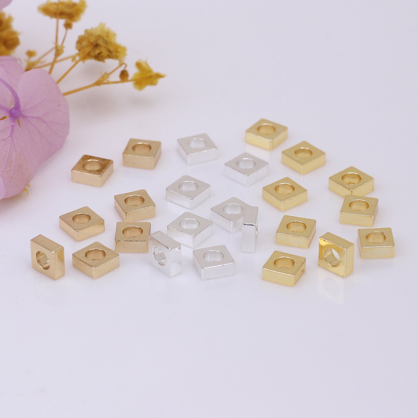 SPC16 Square Spacer Beads for DIY Making Jewelry Making Bracelet Necklace Accessries