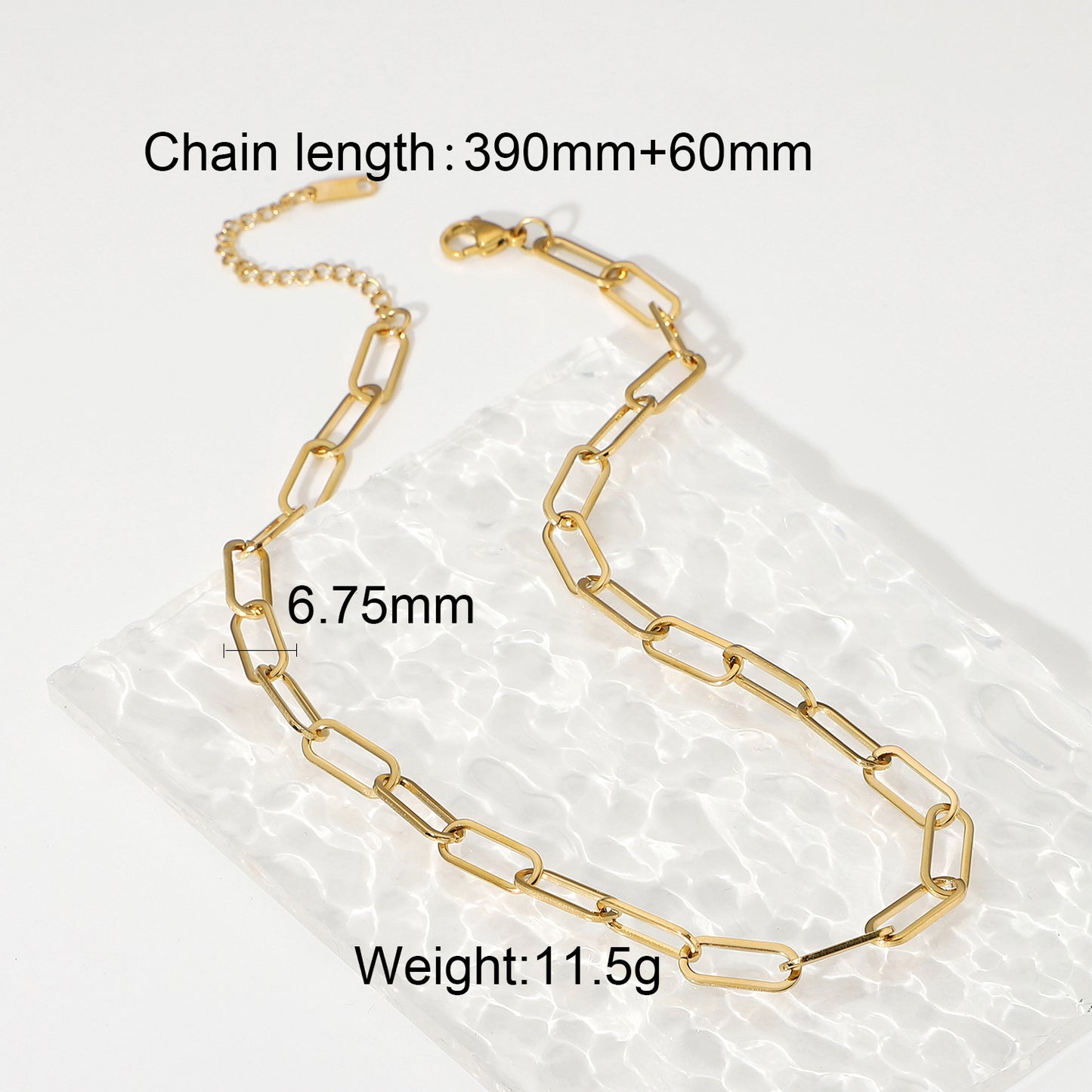 JDN20 Chain Necklace Snake Chain Paper Clip Chain Necklace for Women