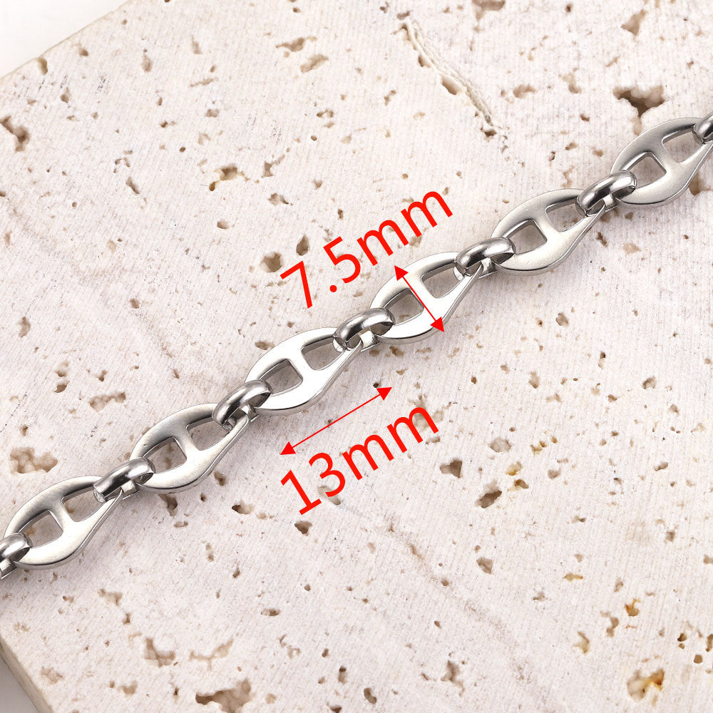 CH09 One Meter White Golden Color Stainless Steel Chain for Necklace DIY 1 meter per bag