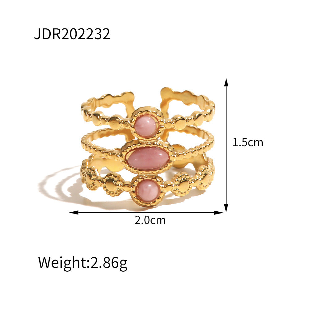 JDR20 Ring Vintage Style Stainless Steel Women's Ring Adjustable Size