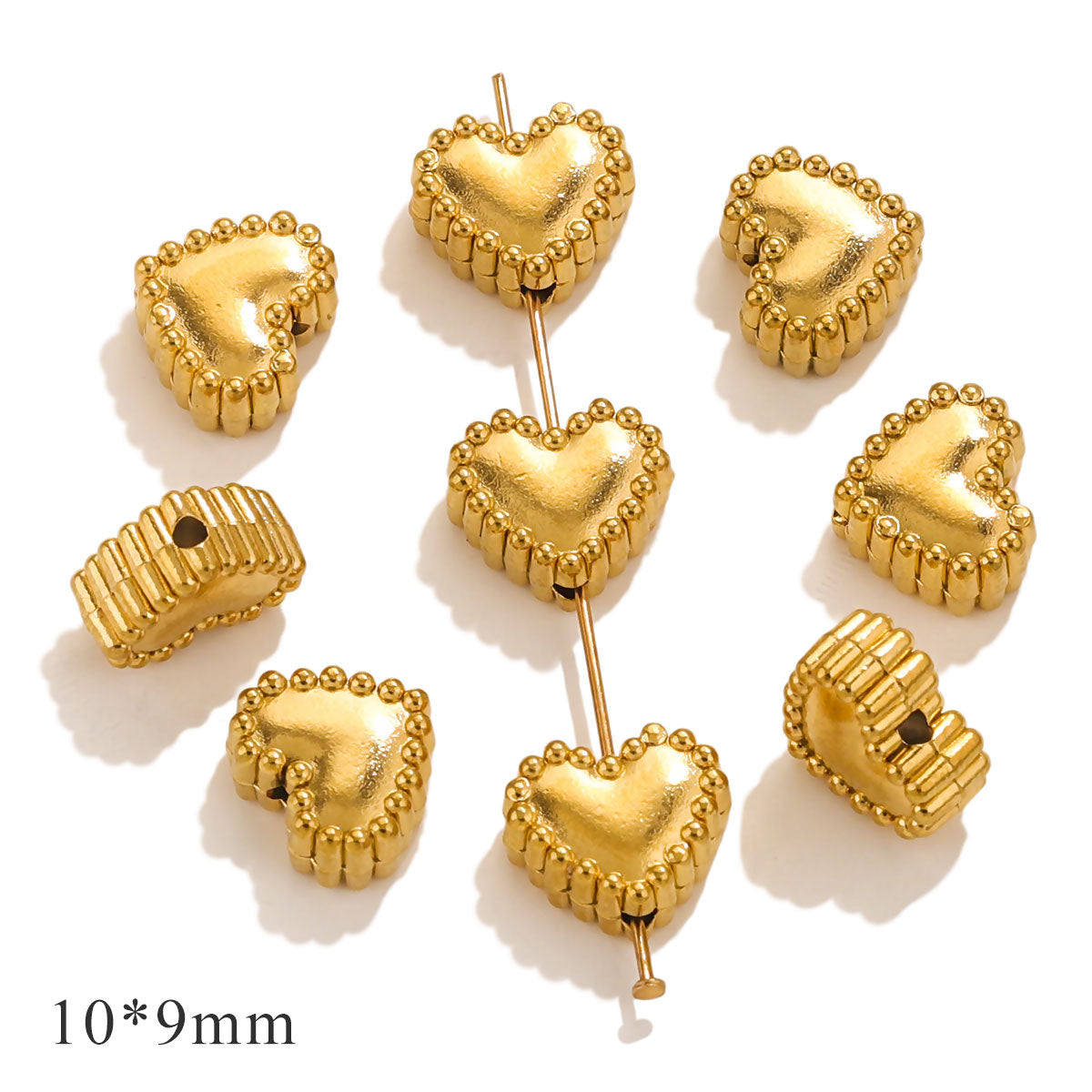 SPC30 Heart Shape Charms Beads Stainless Steel DIY Spacer Beads for Bracelet Necklace DIY Accessories