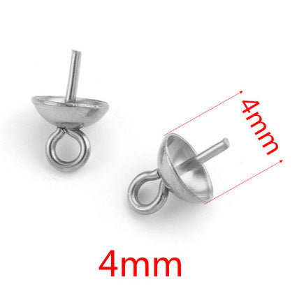 P04 Screw Eye Pins Peg Bail Small Stainless Steel Cup Pear Eyelet Screw Eye Pins for Jewelry Making Earring DIY Beads Craft 50pcs per Bag