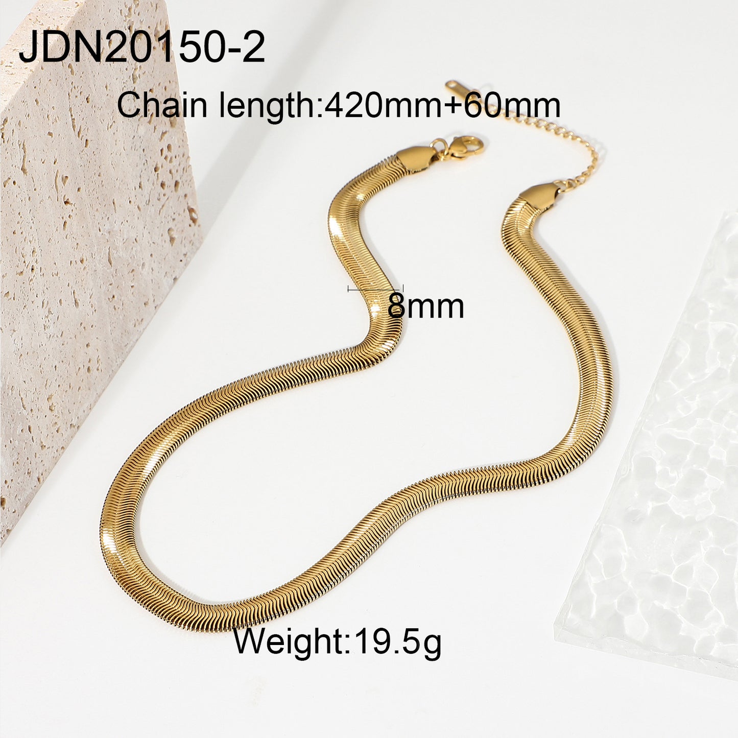 JDN20 Chain Necklace Snake Chain Paper Clip Chain Necklace for Women