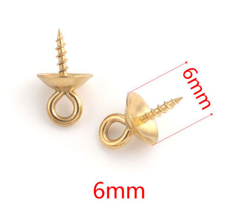 P04 Screw Eye Pins Peg Bail Small Stainless Steel Cup Pear Eyelet Screw Eye Pins for Jewelry Making Earring DIY Beads Craft 50pcs per Bag