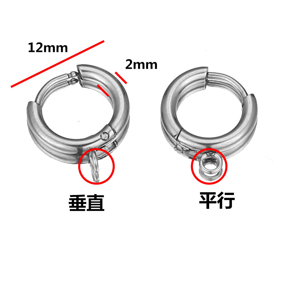 EH02 Huggie Earring Hook Circel Ring Stainless Steel Earring Accessories