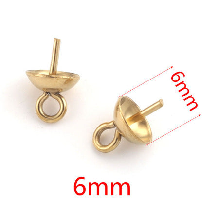 P04 Screw Eye Pins Peg Bail Small Stainless Steel Cup Pear Eyelet Screw Eye Pins for Jewelry Making Earring DIY Beads Craft 50pcs per Bag