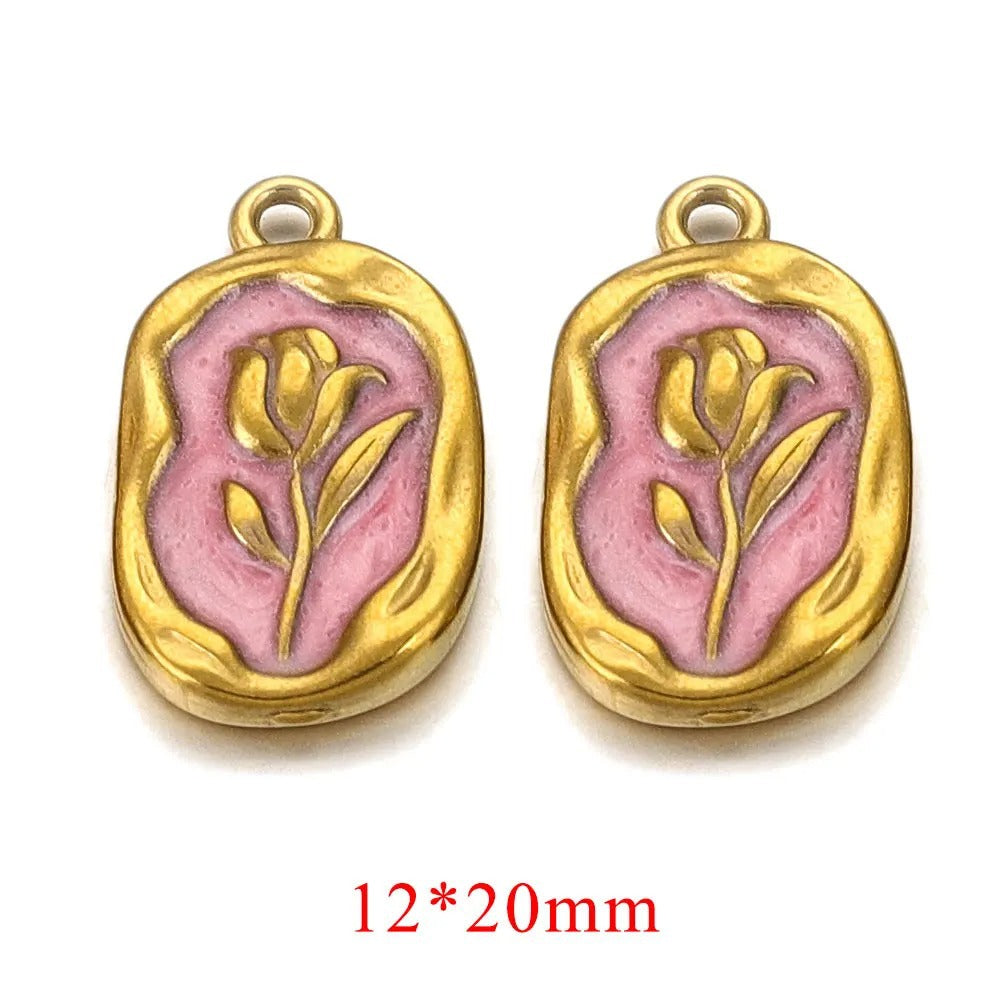 PD16 Flower Pendant Rose Pendant Tulips Pendant for DIY Jewelry Making