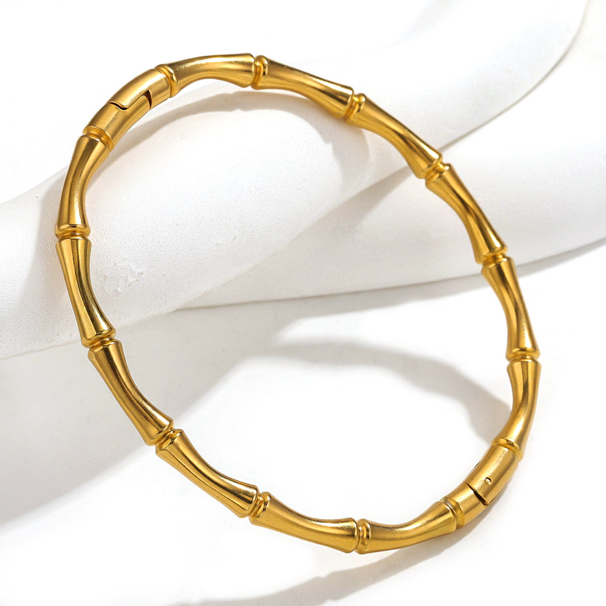 BR02 Bracelet Bamboo Design Bracelet Round Beads Golden Color Bracelet for Women