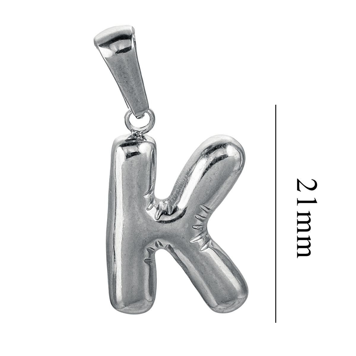 PD12 Puff Letter Pendant with Hook Stainless Steel No Tarnish Waterproof Golden Color Pendant