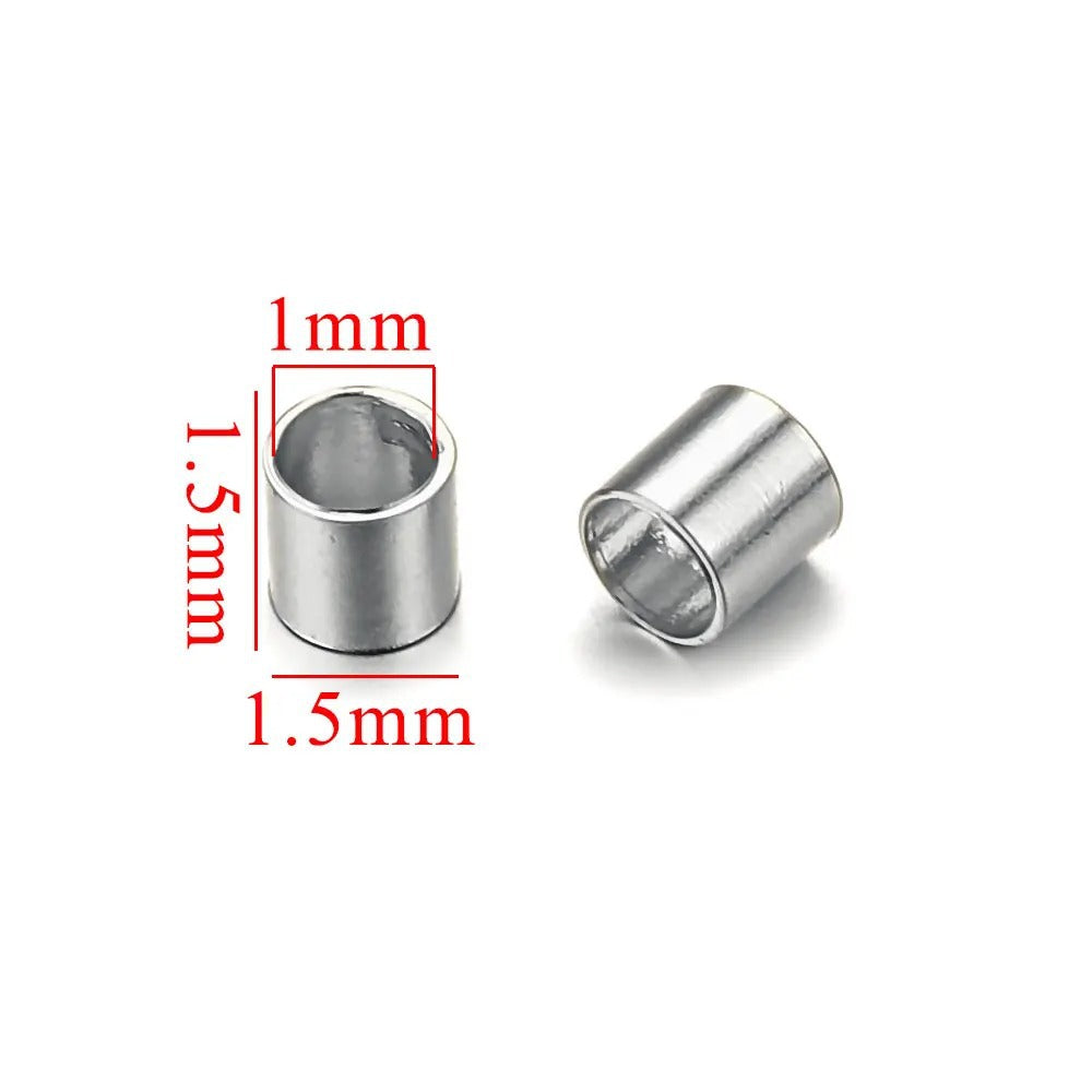 CB02 Crimp Beads Stopper Beads Stainless Steel for DIY Bracelet Necklace Accessories