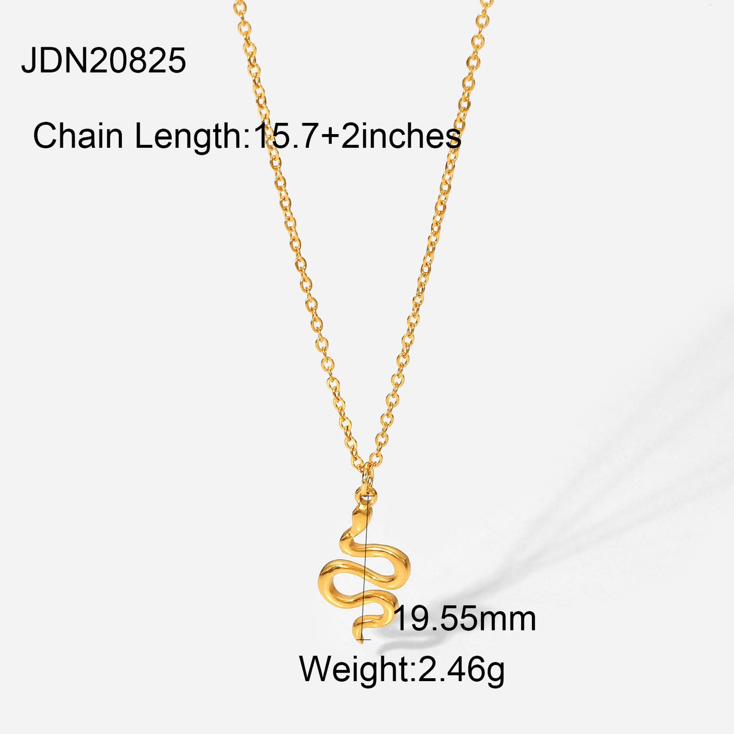 JDN20825 Snake Heart Pendant Stainless Steel Necklace for Women