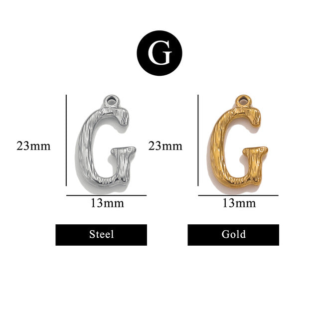 PD11 26 Letters Pendant Stainless Steel Pendant Waterproof No Tarnish Golden Color Pendant