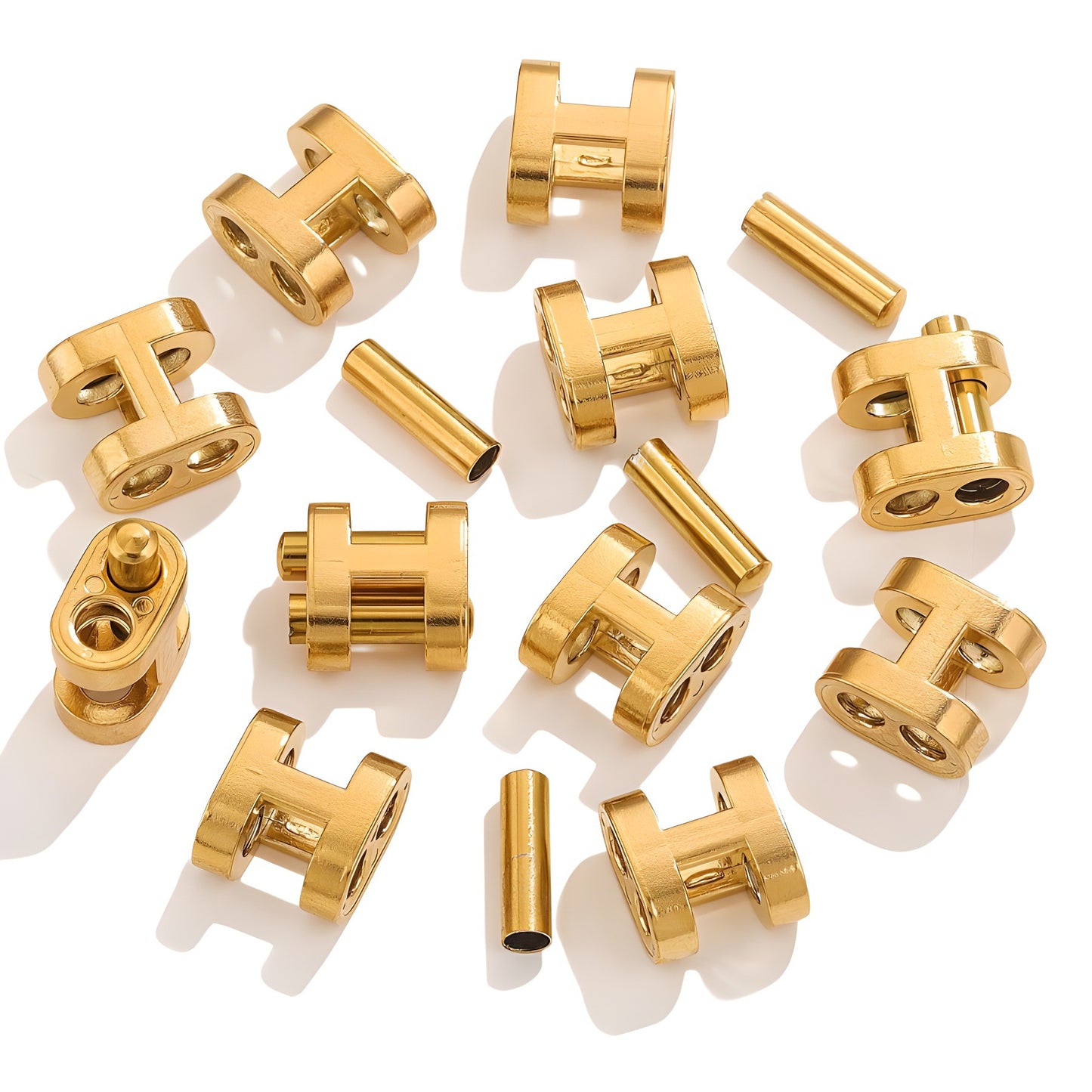 CL08 Silicone Connecter set for String Bracelet Stainless Steel 18K Golden Color Accessories