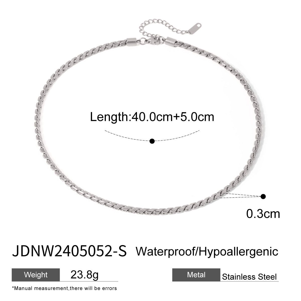 JDBW2405011 Stainless Steel 18k Gold Plated Chain Necklace Chain Bracelet for WOmen