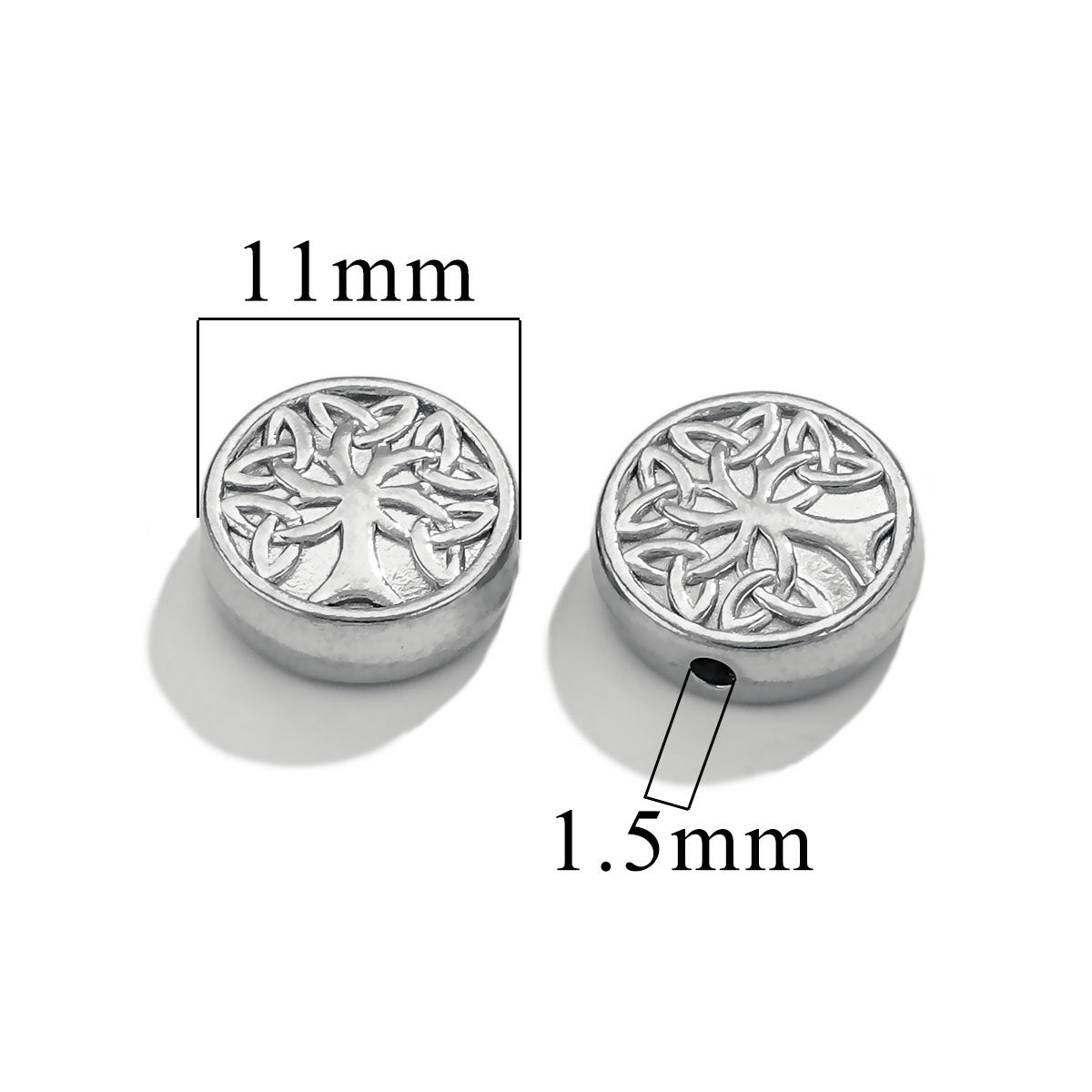 SPC63 Tree of Live Spacers Charms Stainless Steel Spacer Beads for DIY Bracelet Accessories