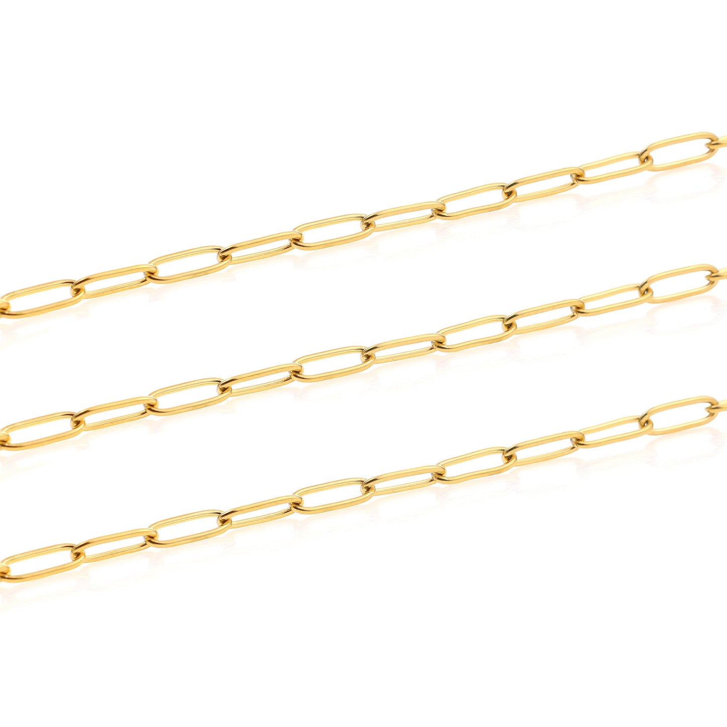 CH13 Paper Clip Chain 18K Golden Color Chain for Necklace DIY One Meter per bag 1m/bag