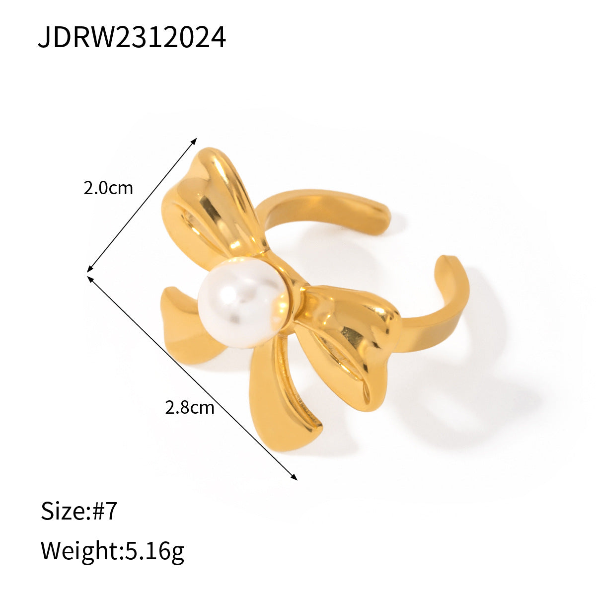 JDRW24 Stainless Steel Flower Shape Rings Adjustable Size Ring