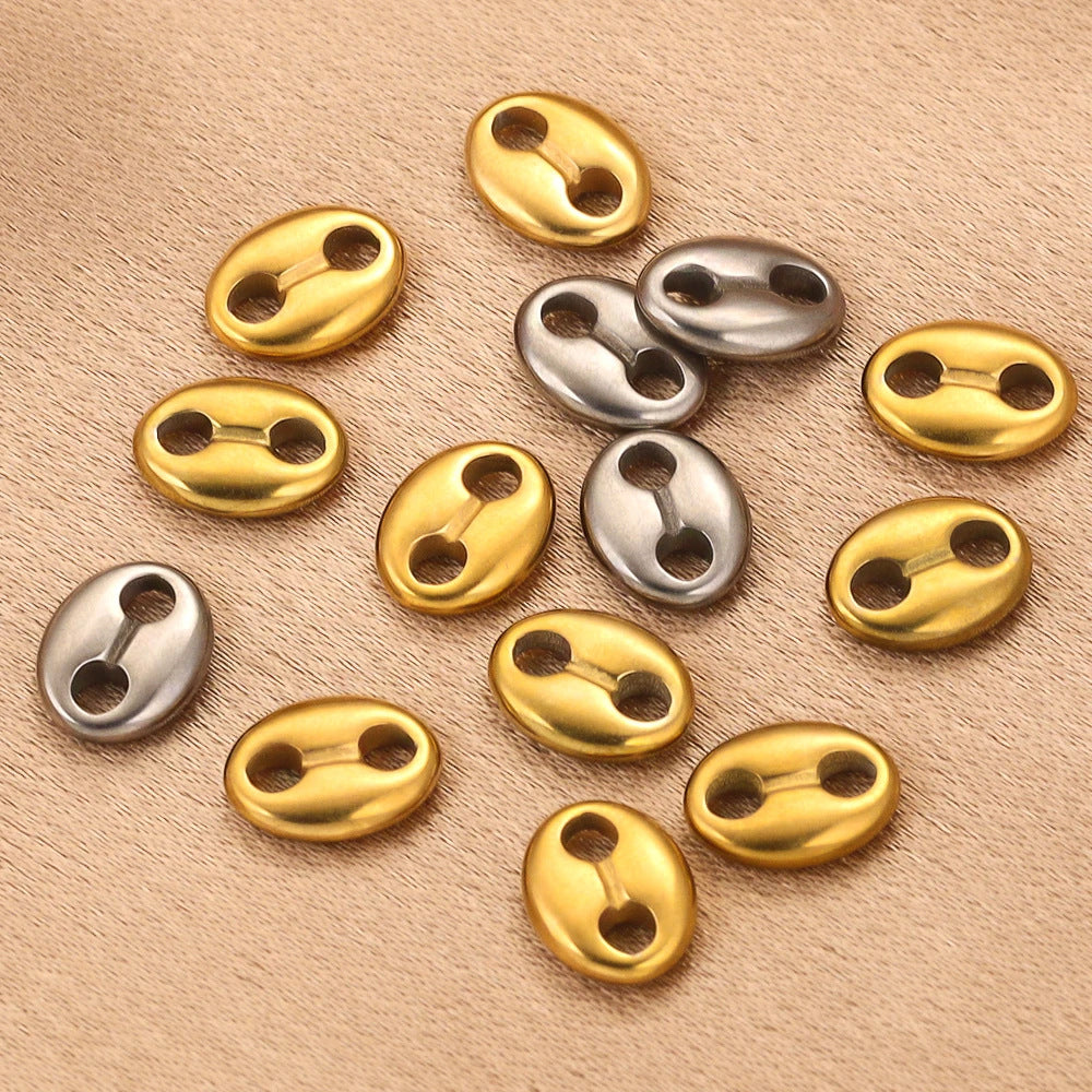 CB07 Double hole String Connecter Stopper Beads Stainless Steel Not easy Tarnish DIY Accessories