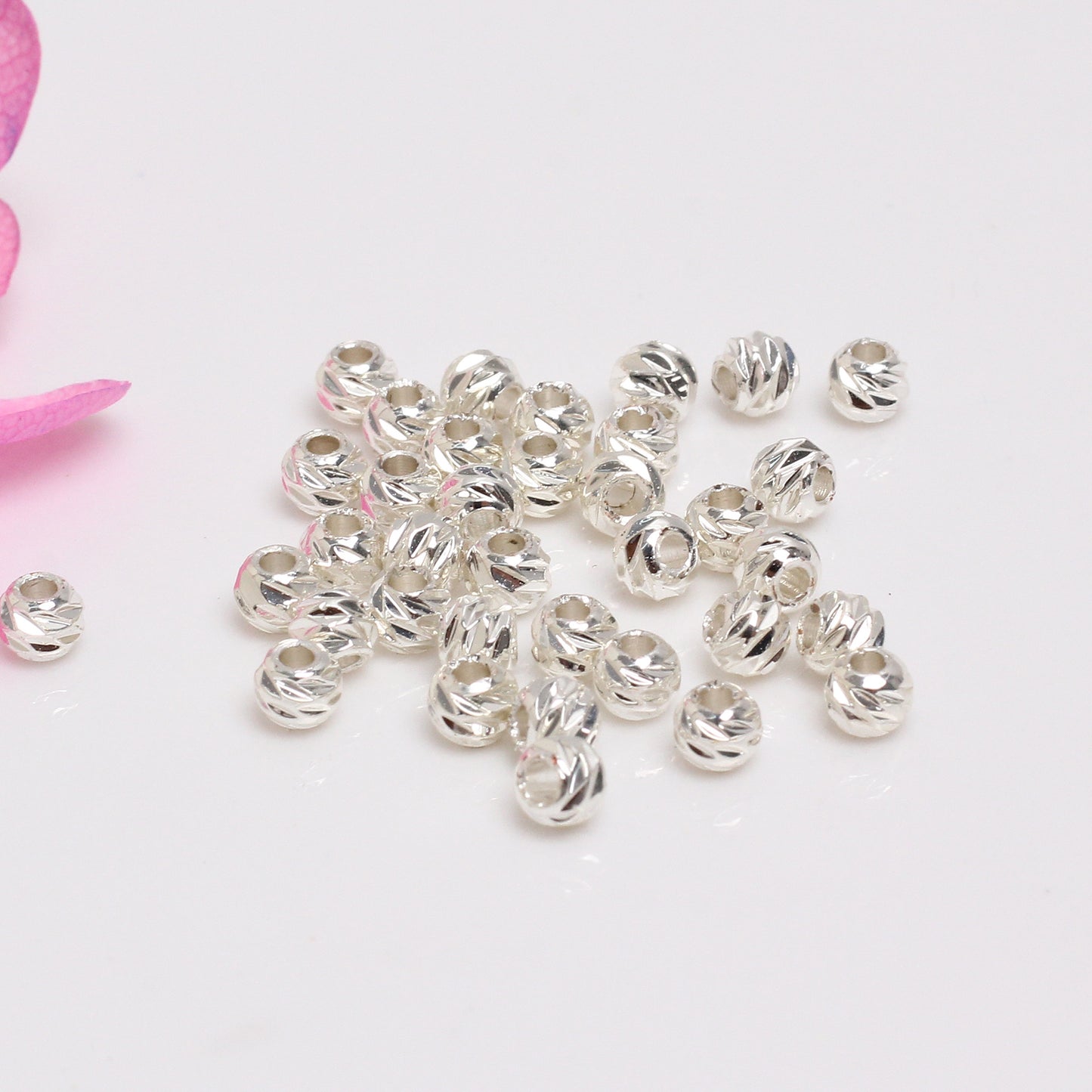 SPC06 Twisted Facets Spacer Beads Charms Beads for DIY Bracelets Necklace Jewelry Accessories