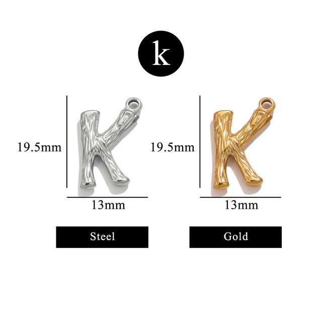 PD11 26 Letters Pendant Stainless Steel Pendant Waterproof No Tarnish Golden Color Pendant