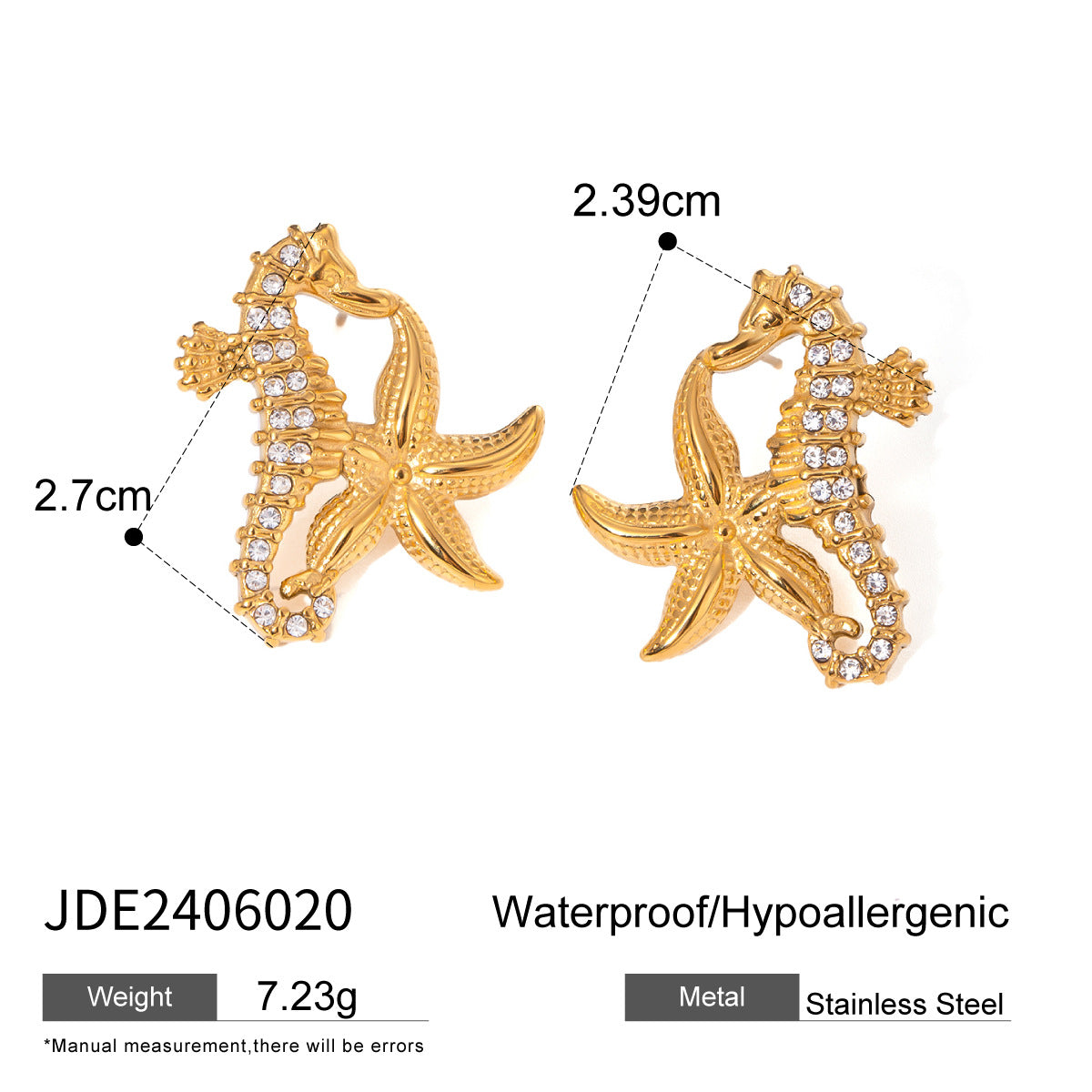 JDE2406020 Stainless Steel Ocean Style Necklace & Earring for Women