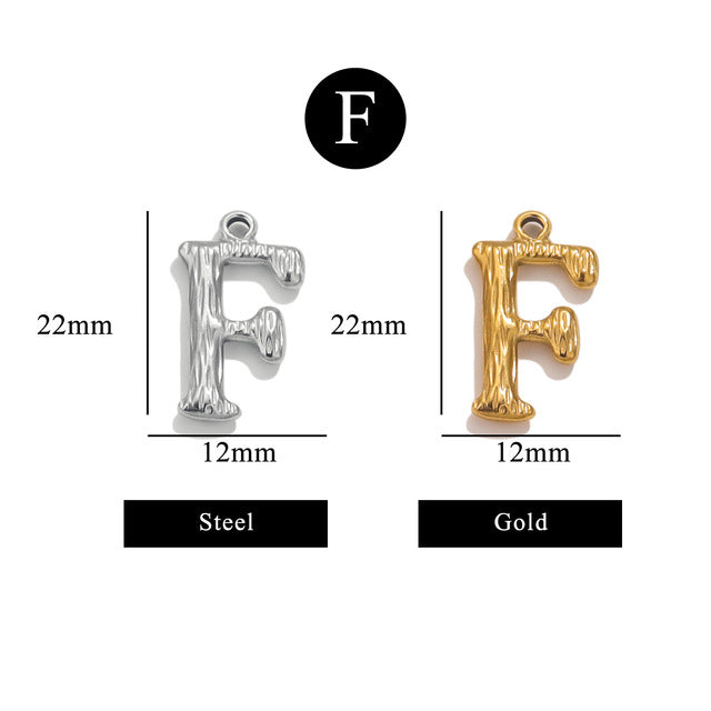 PD11 26 Letters Pendant Stainless Steel Pendant Waterproof No Tarnish Golden Color Pendant