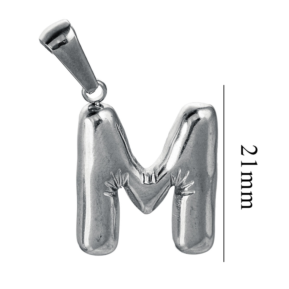 PD12 Puff Letter Pendant with Hook Stainless Steel No Tarnish Waterproof Golden Color Pendant