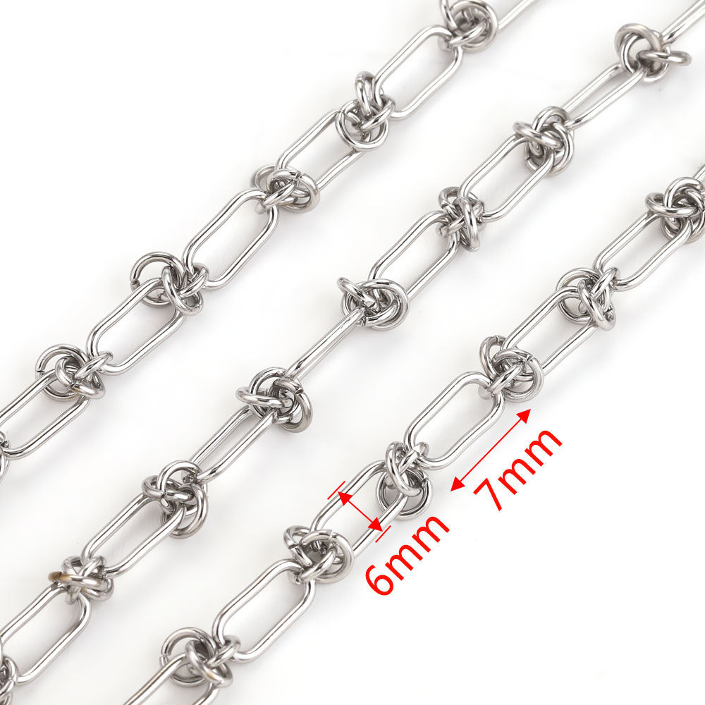 CH09 One Meter White Golden Color Stainless Steel Chain for Necklace DIY 1 meter per bag