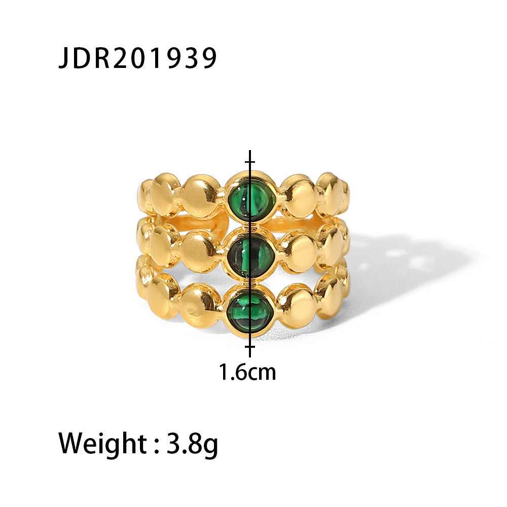 JDR20 Ring Vintage Style Stainless Steel Women's Ring Adjustable Size