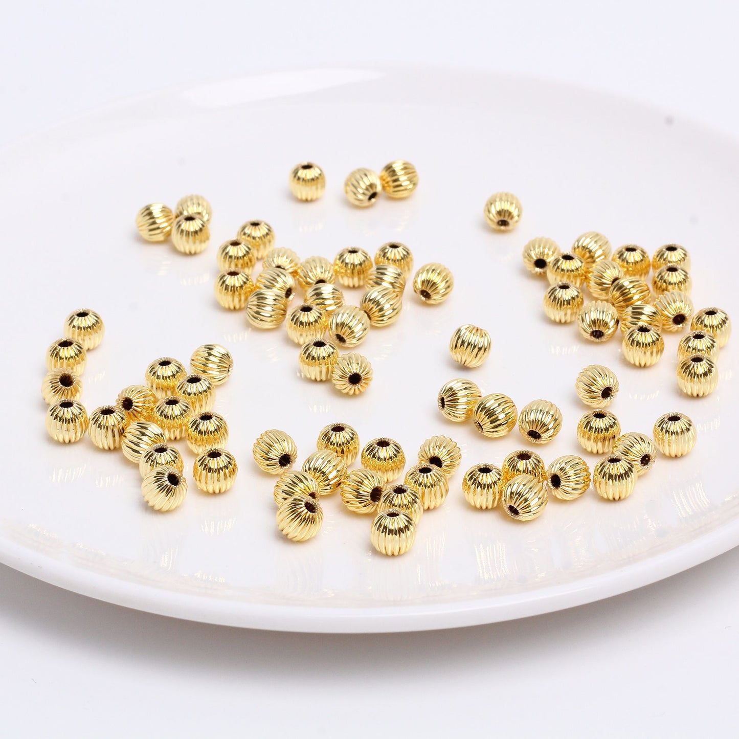 SPC07 Spacer Beads Pumpkin Shape Twisted Beads for DIY Bracelets Necklace Jewelry Accessories