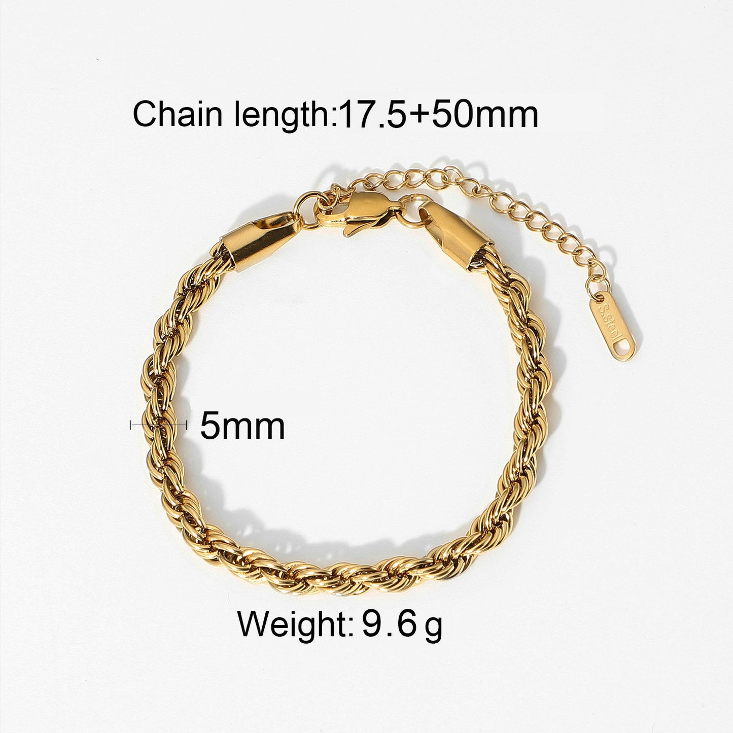 JDB201290 Stainless Steel Bracelet Bangles Cuban Chain Paper Clip Chain Bracelets