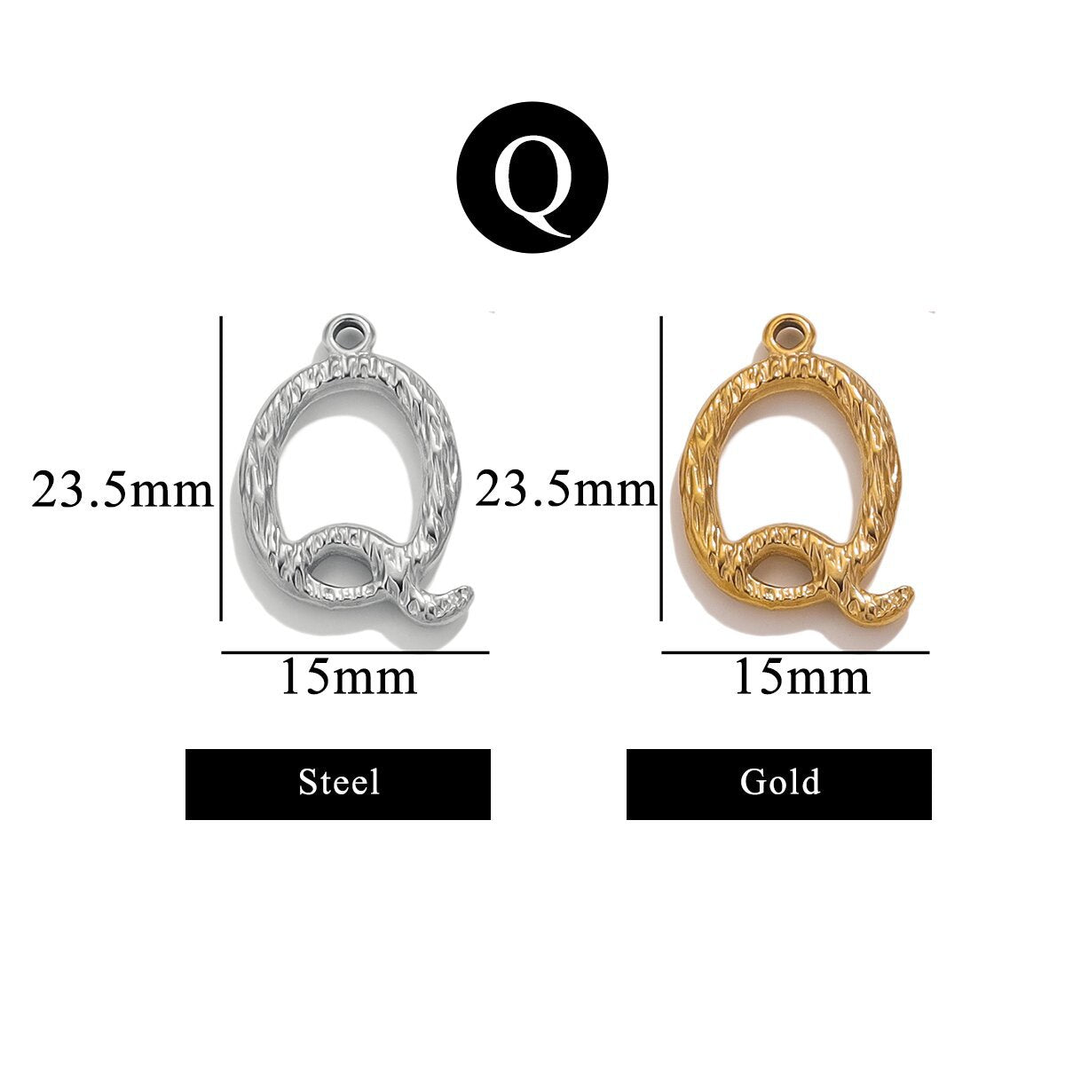 PD11 26 Letters Pendant Stainless Steel Pendant Waterproof No Tarnish Golden Color Pendant