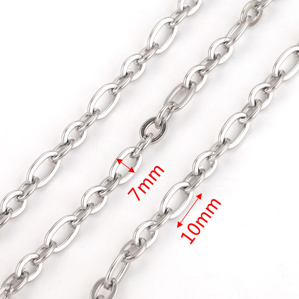 CH09 One Meter White Golden Color Stainless Steel Chain for Necklace DIY 1 meter per bag