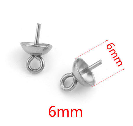 P04 Screw Eye Pins Peg Bail Small Stainless Steel Cup Pear Eyelet Screw Eye Pins for Jewelry Making Earring DIY Beads Craft 50pcs per Bag