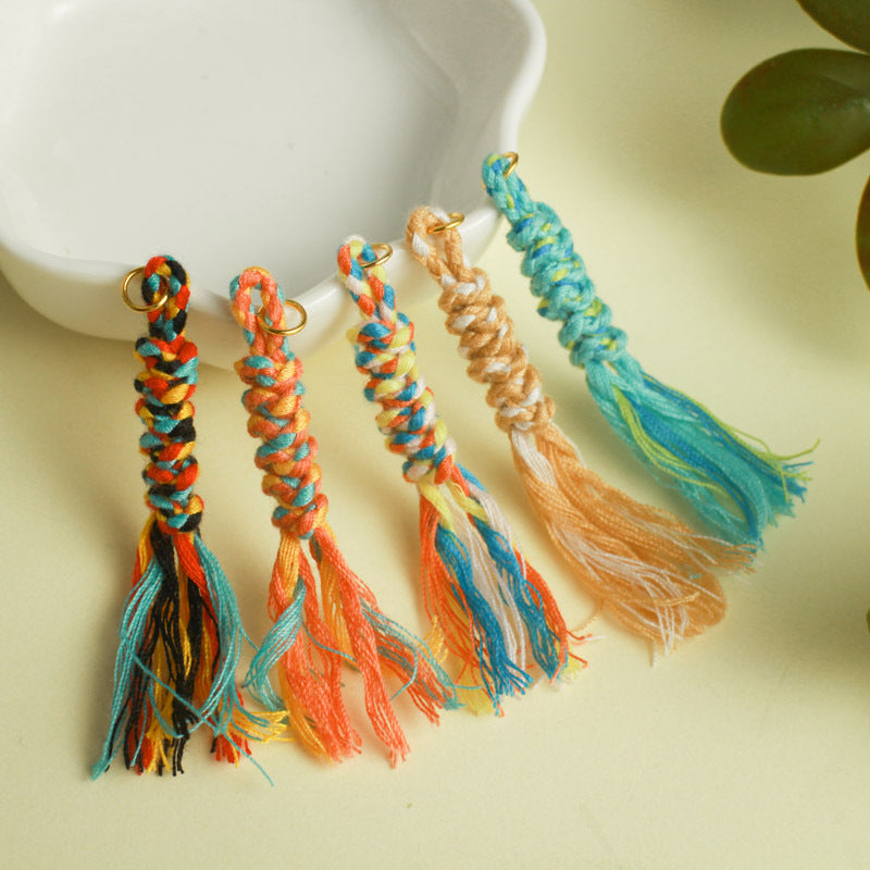 ST15 6cm Tassels Mini Size Small Tassels Open Ring 5mm Cotton String Tassels DIY accessories for Bracelet Jewelry